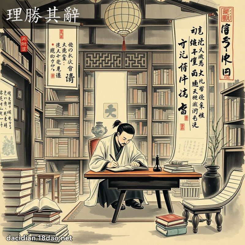 理胜其辞 - 中华成语配图