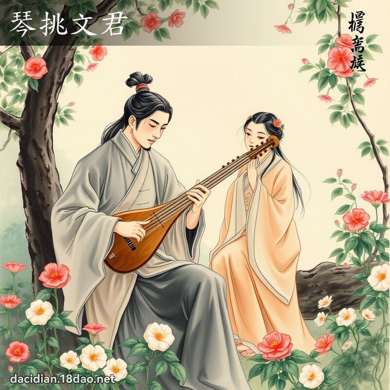 琴挑文君 配图