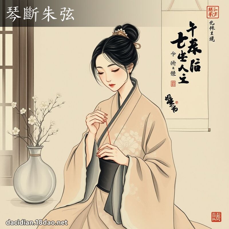 琴斷朱弦 配图
