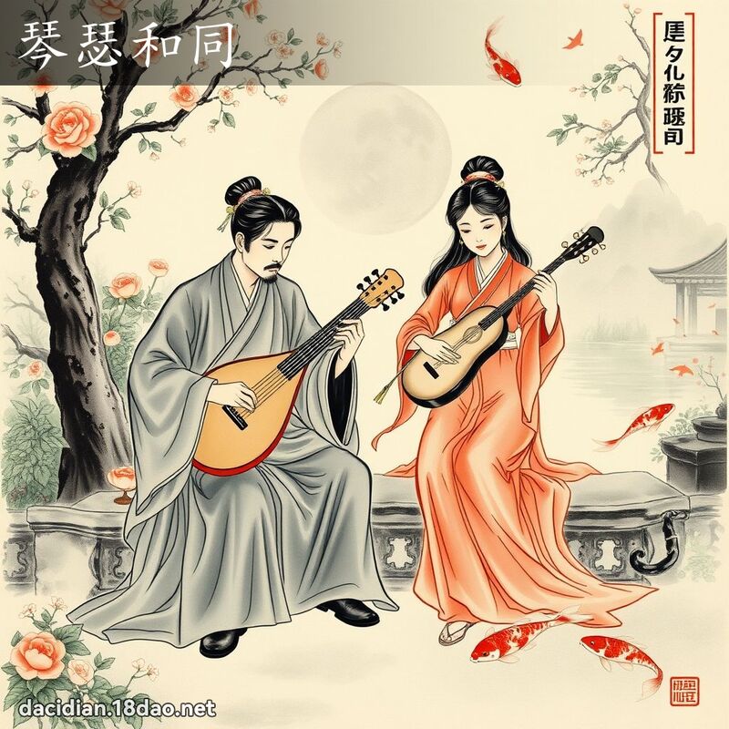 琴瑟和同 配图