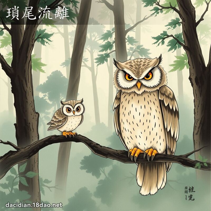 瑣尾流離 - 中華成語配圖