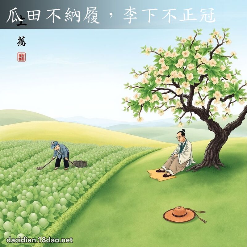 瓜田不納履,李下不正冠 配图