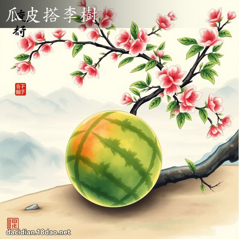 瓜皮搭李樹 配图