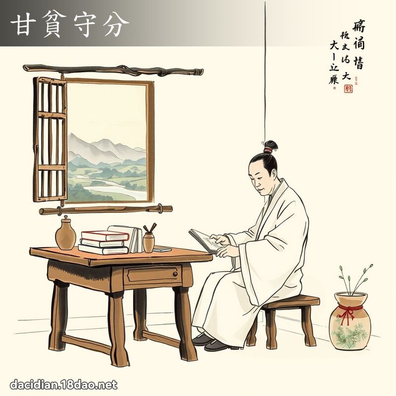 甘贫守分 配图