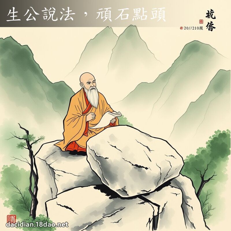 生公说法,顽石点头 配图