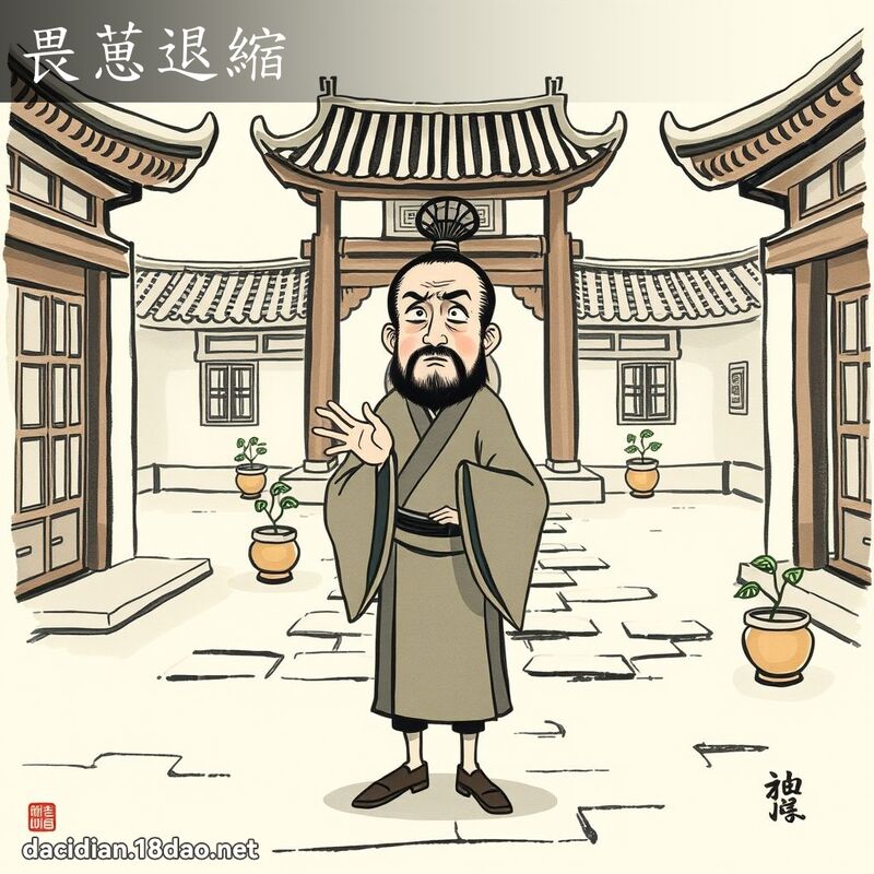 畏葸退縮 配图