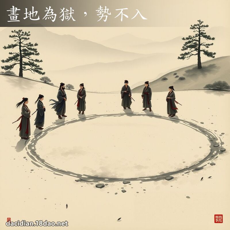 畫地為獄,勢不入 配图