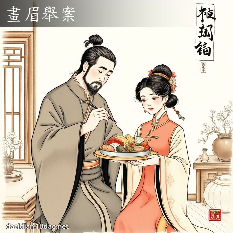 畫眉舉案 配图