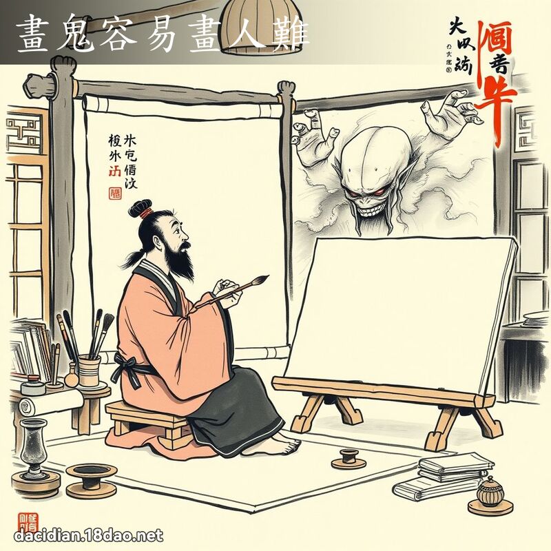 画鬼容易画人难 配图