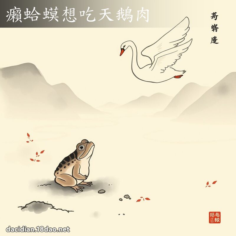 癩蛤蟆想吃天鹅肉 配图