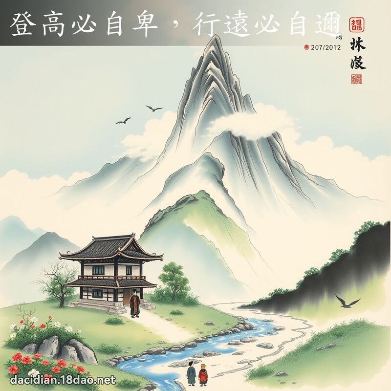 登高必自卑,行远必自邇 配图