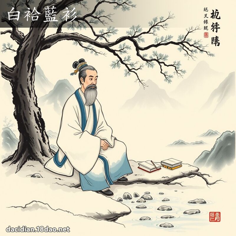 白袷蓝衫 配图