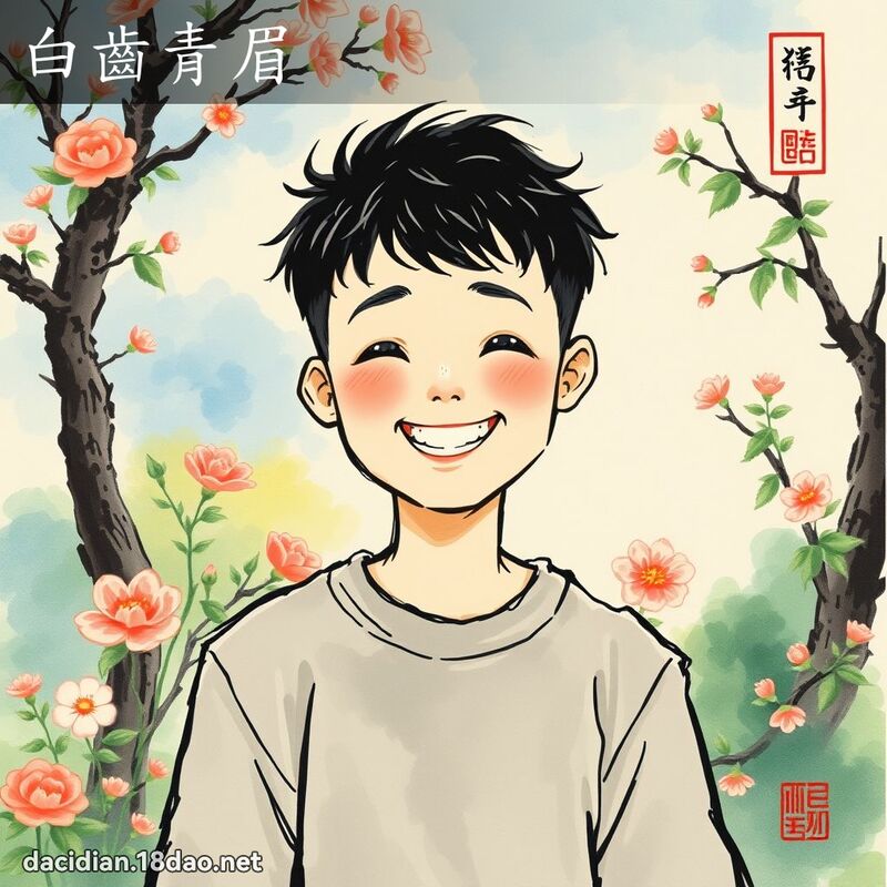 白齿青眉 配图