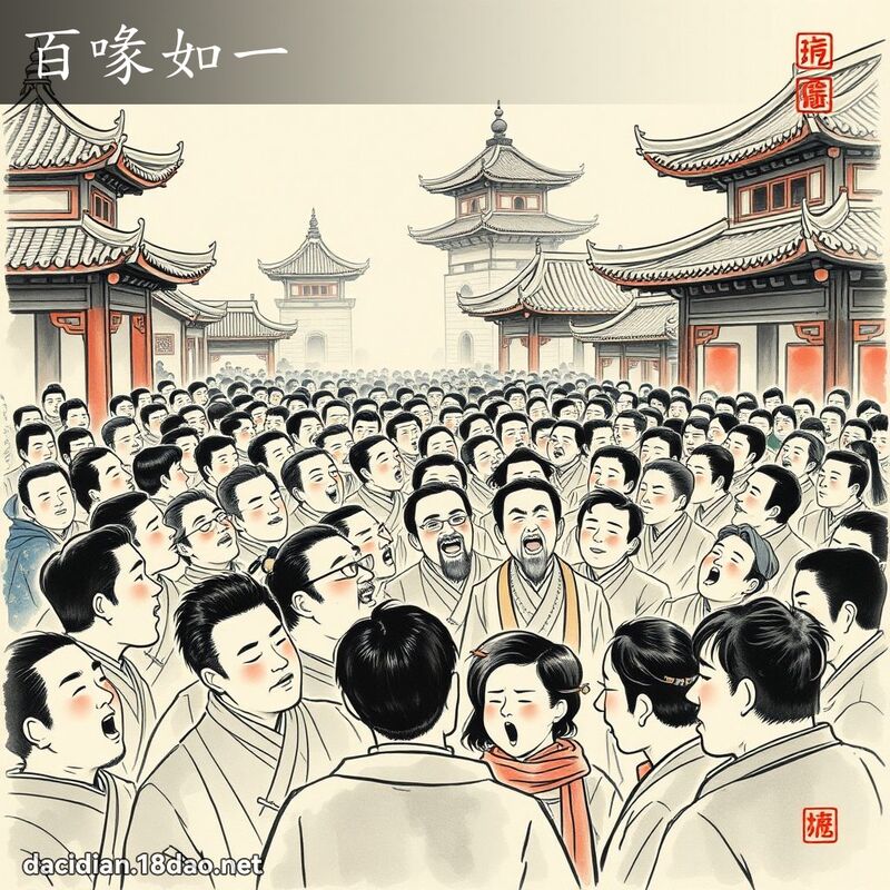 百喙如一 - 中華成語配圖