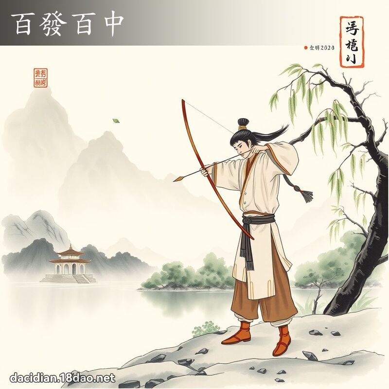 百發百中 - 中華成語配圖
