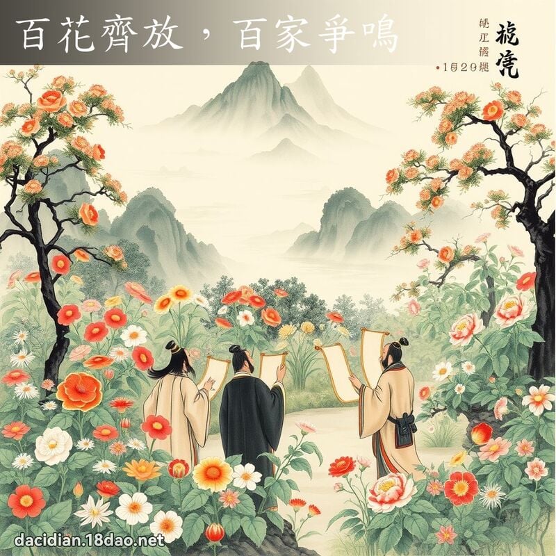 百花齐放,百家爭鸣 配图
