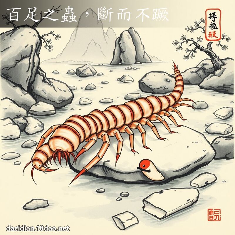 百足之虫，断而不蹶 配图