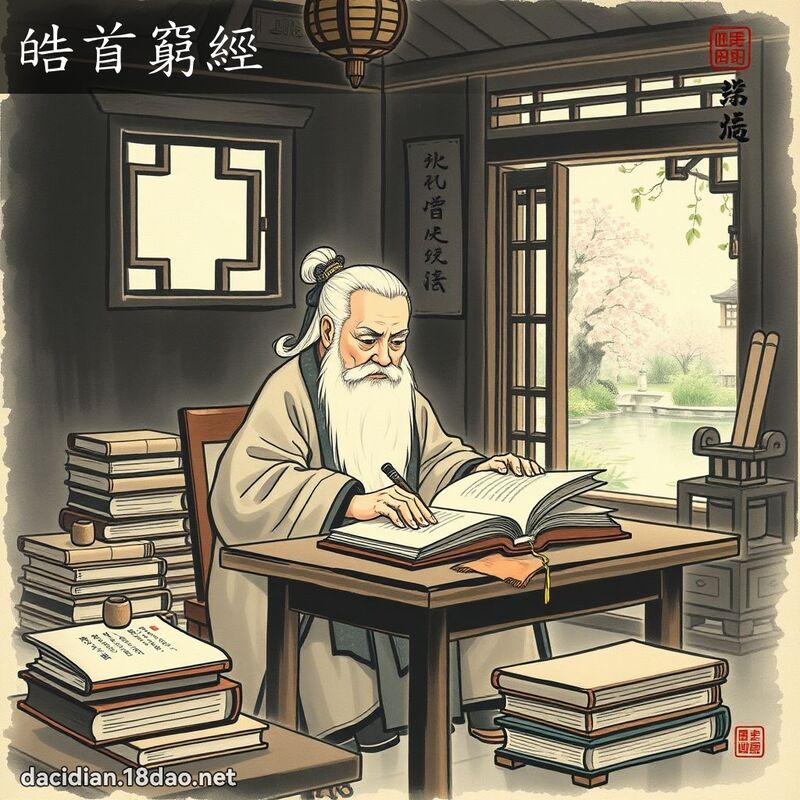 皓首穷经 配图