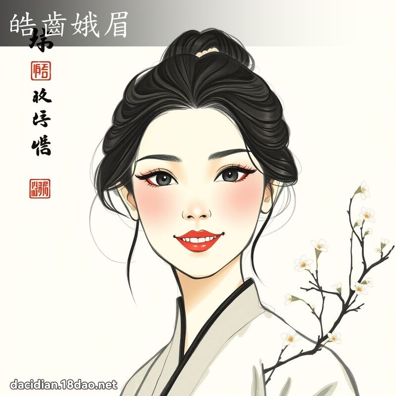 皓齿娥眉 配图
