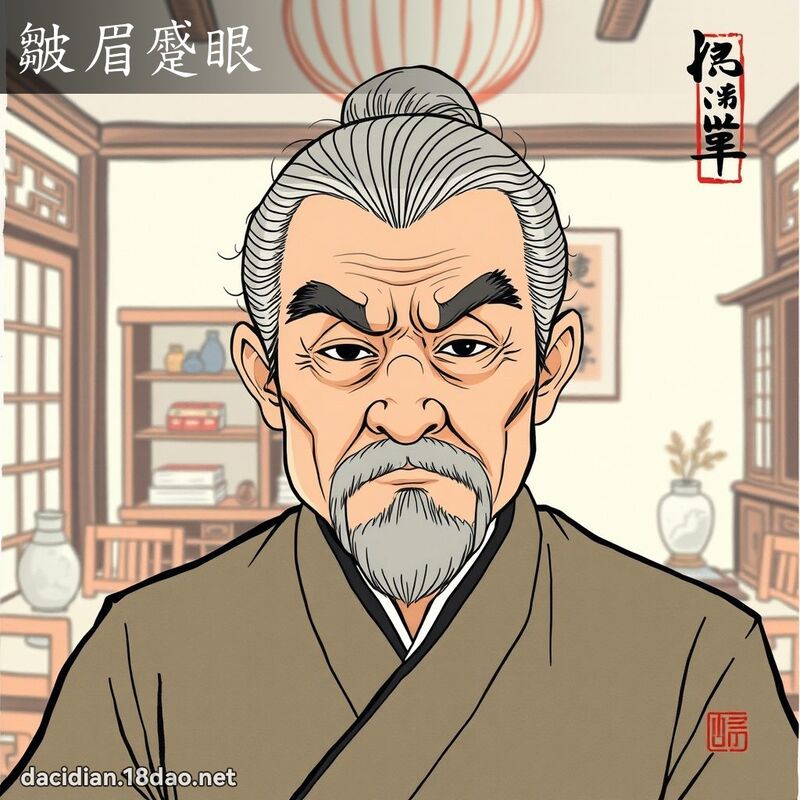 皱眉蹙眼 配图