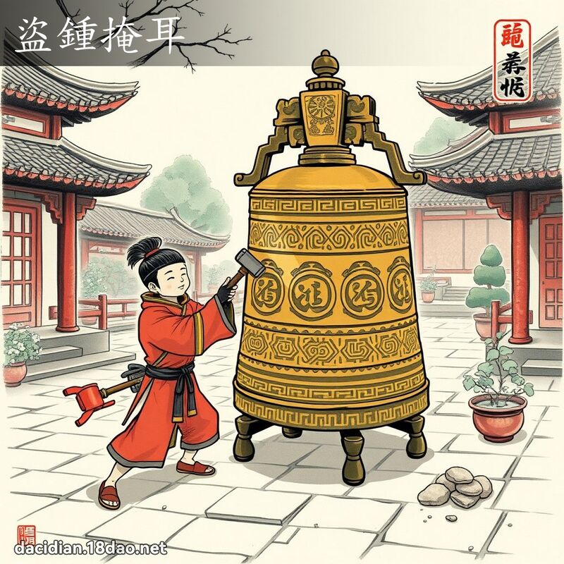 盗钟掩耳 配图
