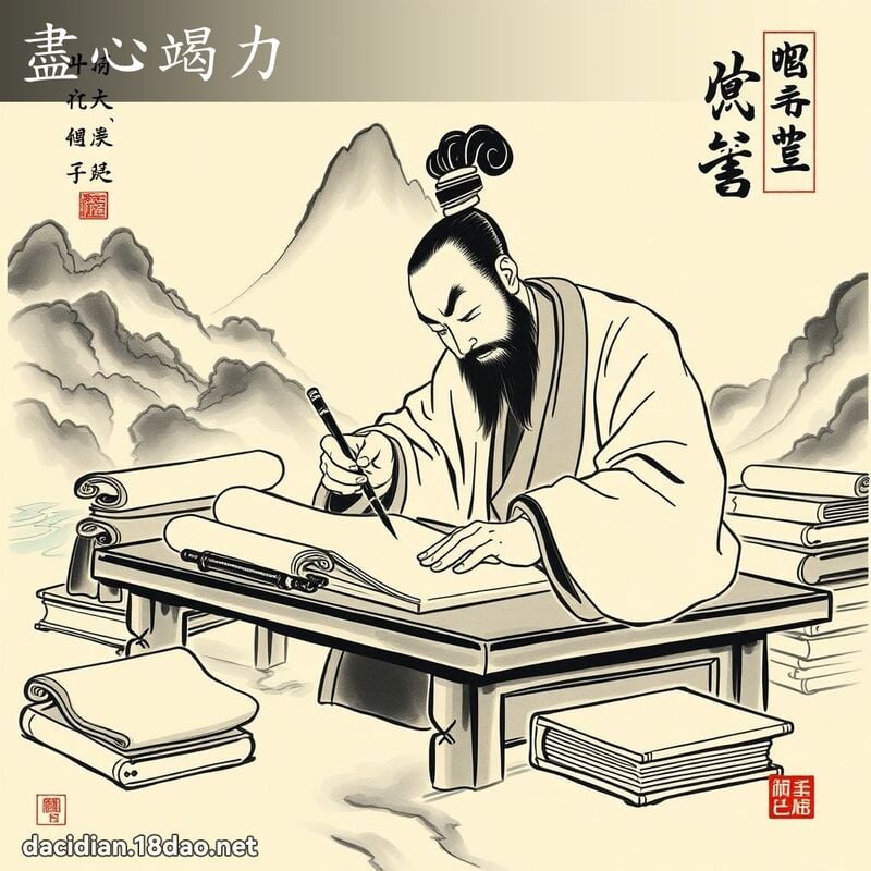 尽心竭力 配图