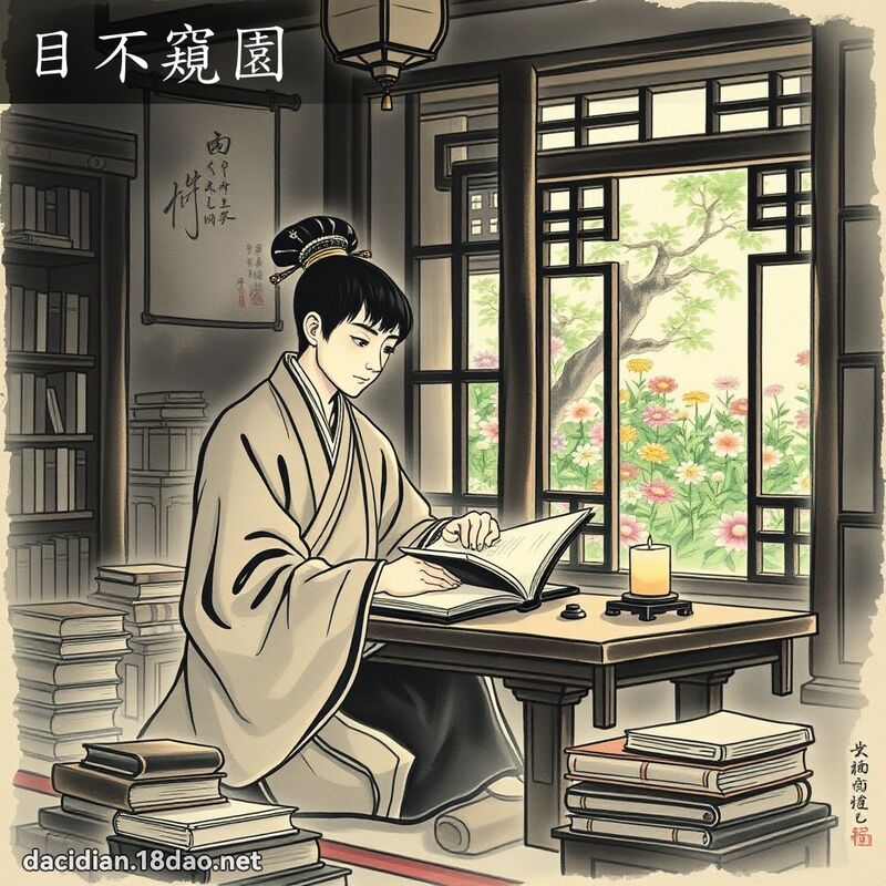 目不窥园 配图