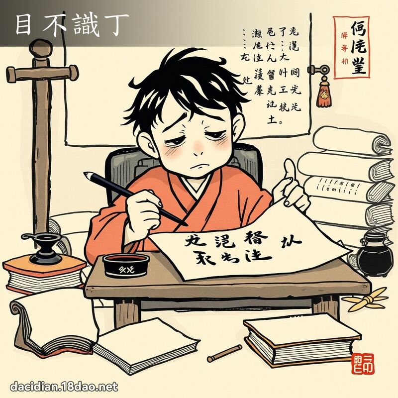 目不识丁 配图