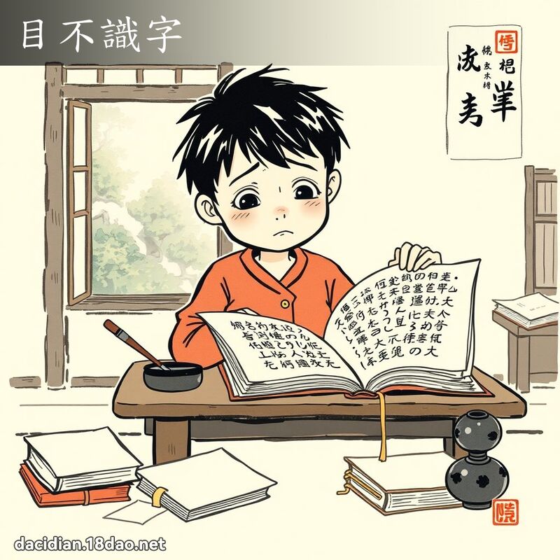 目不识字 配图