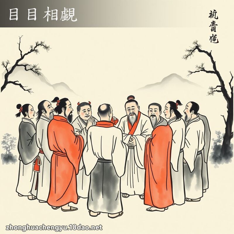 目目相覷 - 中華成語配圖