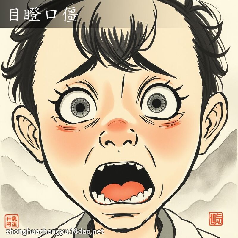 目瞪口僵 - 中華成語配圖