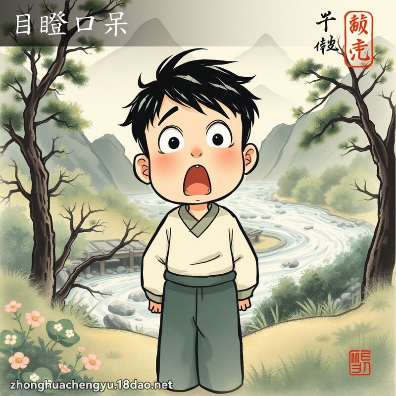 目瞪口呆 - 中華成語配圖