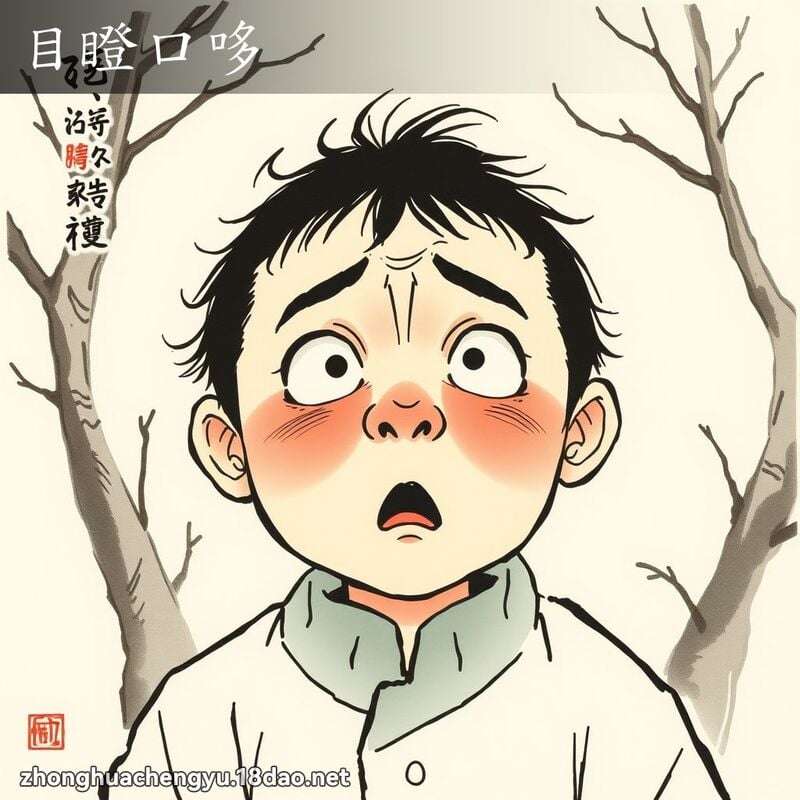 目瞪口哆 - 中華成語配圖
