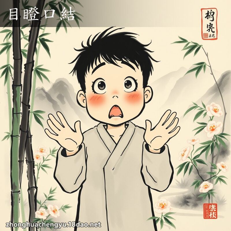 目瞪口結 - 中華成語配圖