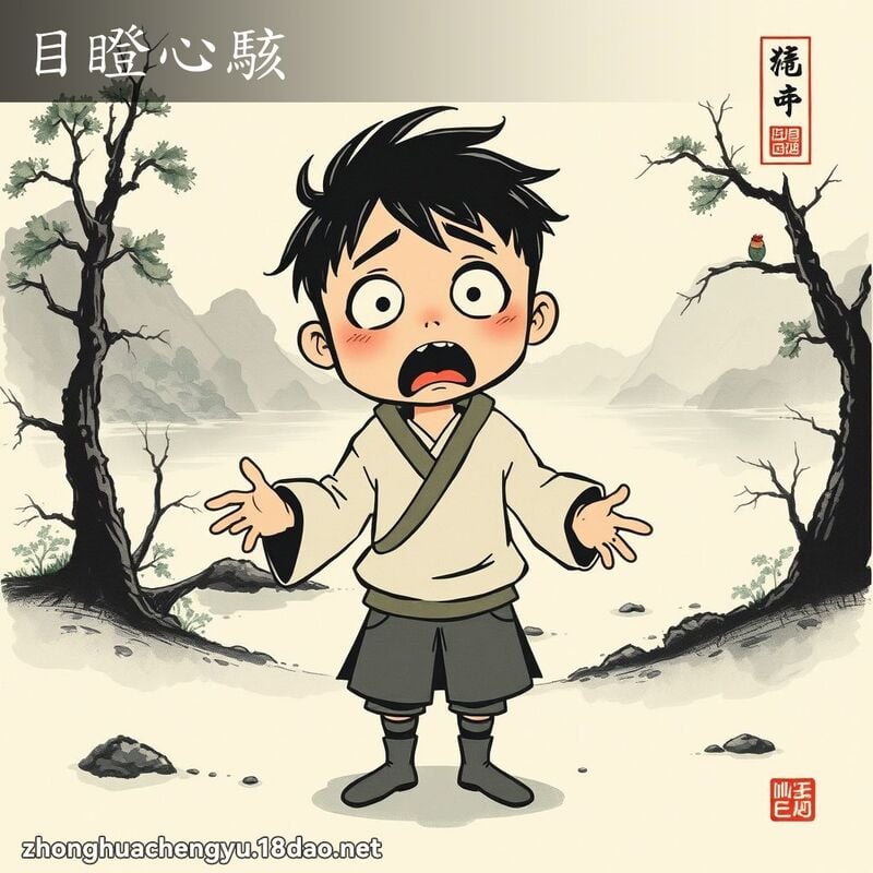 目瞪心骇 - 中华成语配图