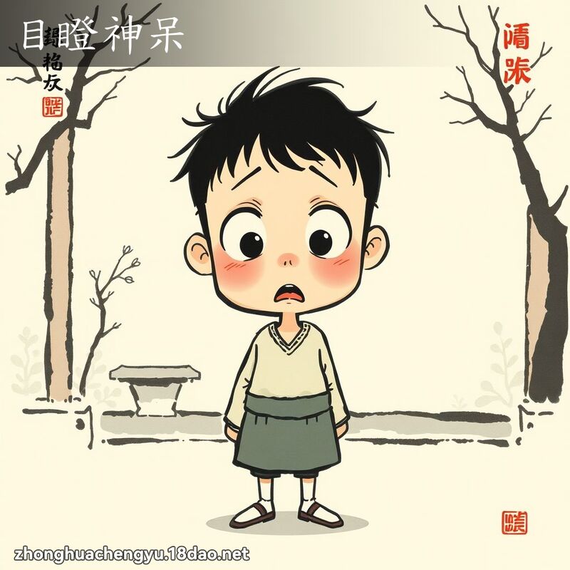 目瞪神呆 - 中華成語配圖