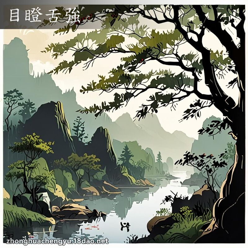 目瞪舌強 - 中華成語配圖