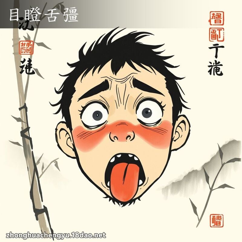 目瞪舌彊 - 中华成语配图