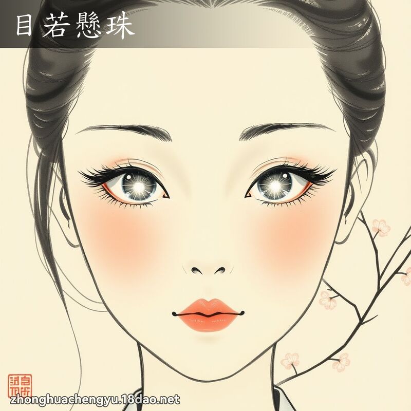 目若懸珠 - 中華成語配圖