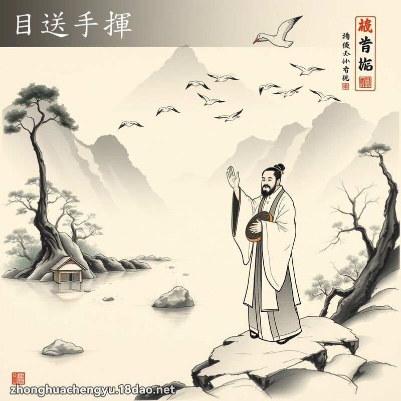 目送手揮 - 中華成語配圖