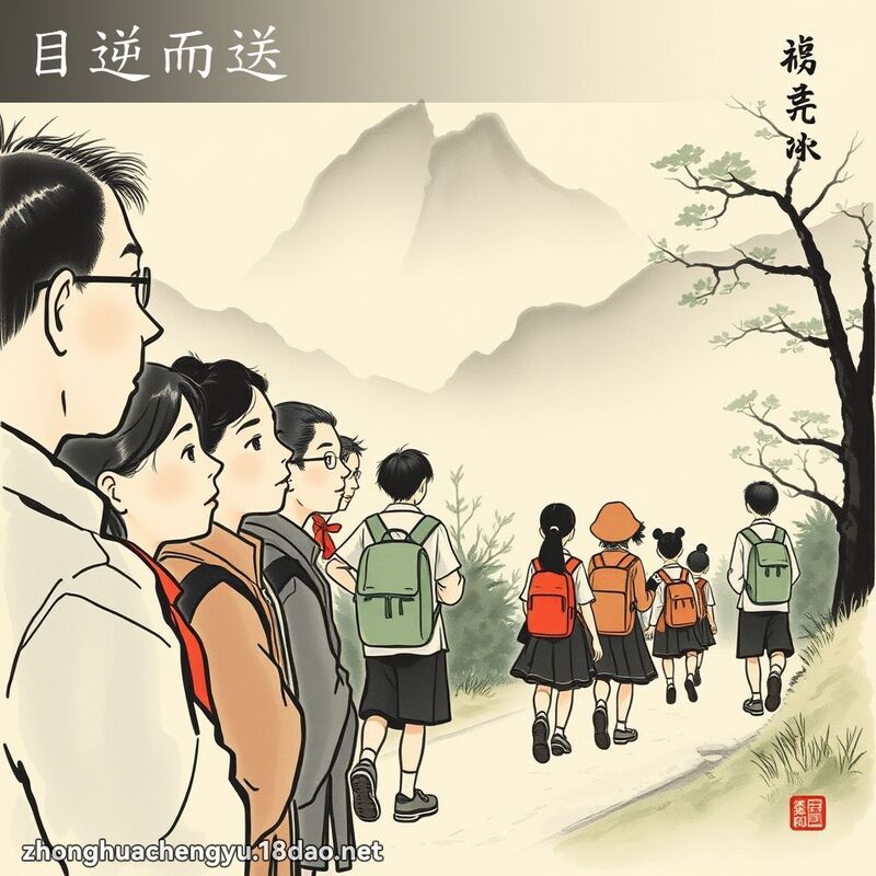 目逆而送 - 中华成语配图