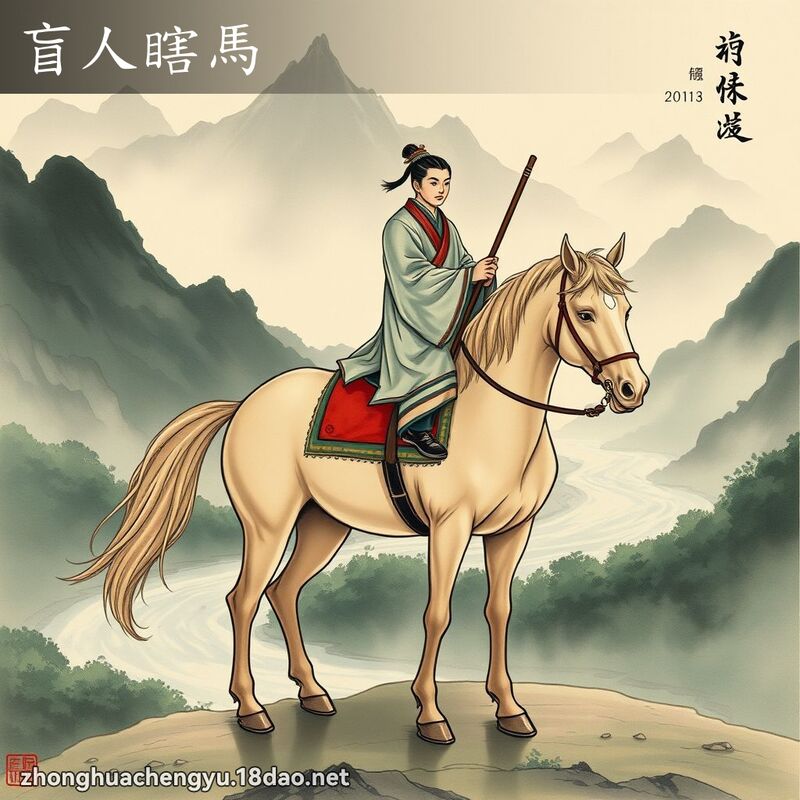 盲人瞎馬 - 中華成語配圖