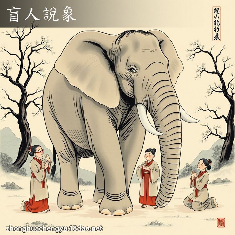 盲人說象 - 中華成語配圖