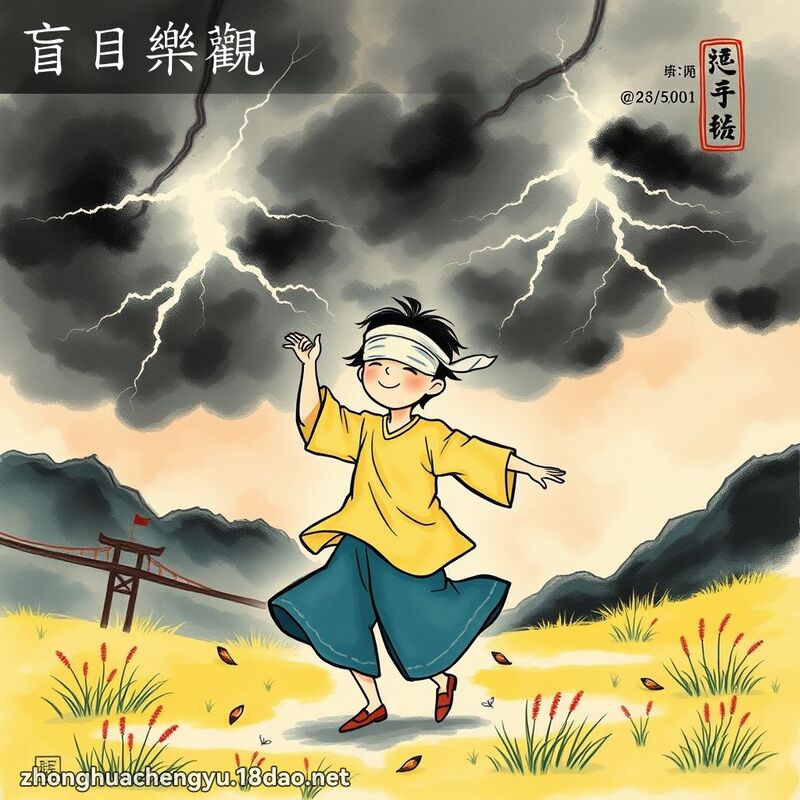 盲目乐观 - 中华成语配图