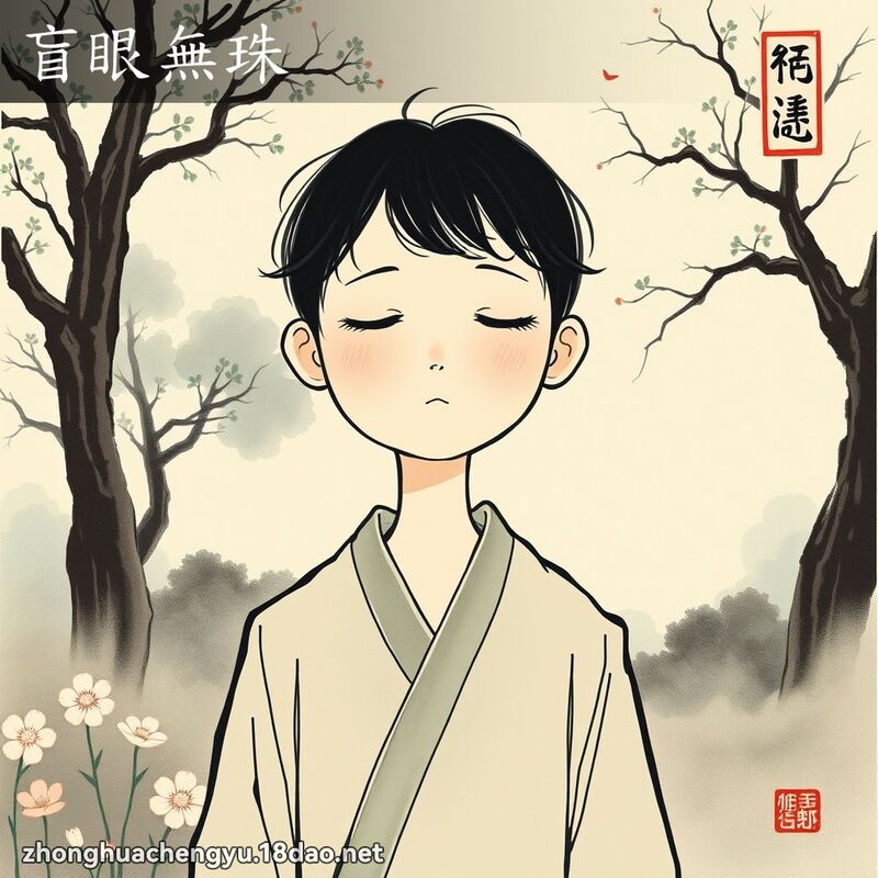 盲眼無珠 - 中華成語配圖
