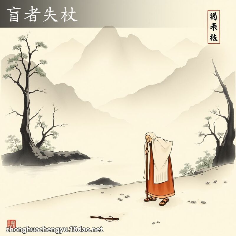 盲者失杖 - 中華成語配圖