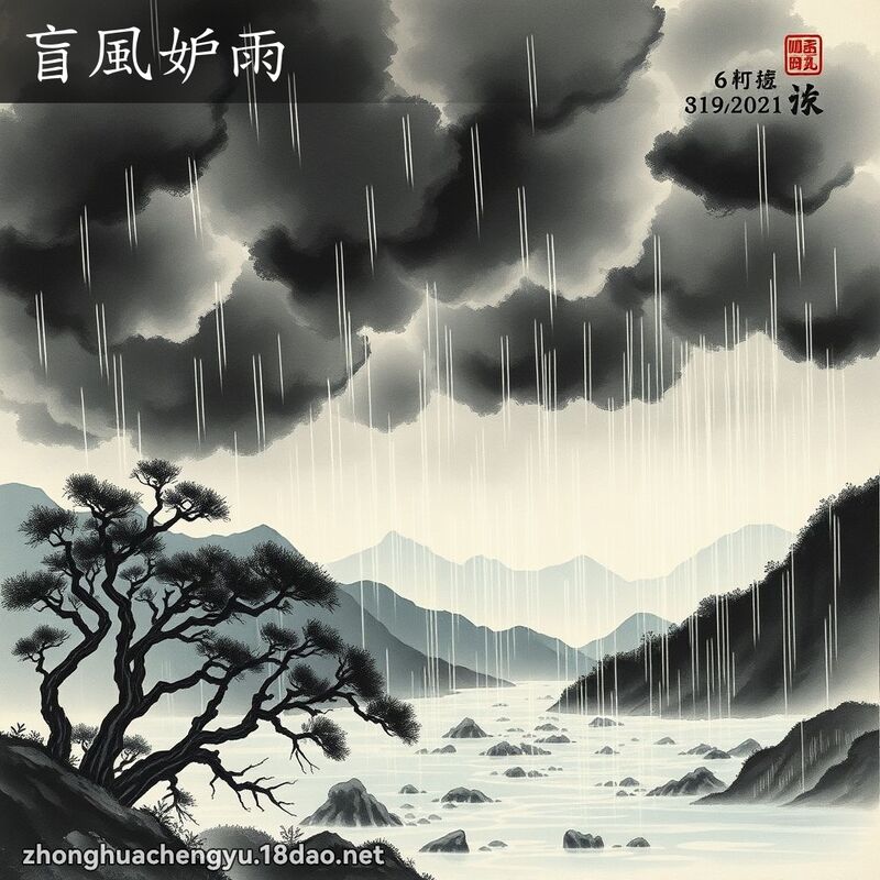 盲風妒雨 - 中華成語配圖