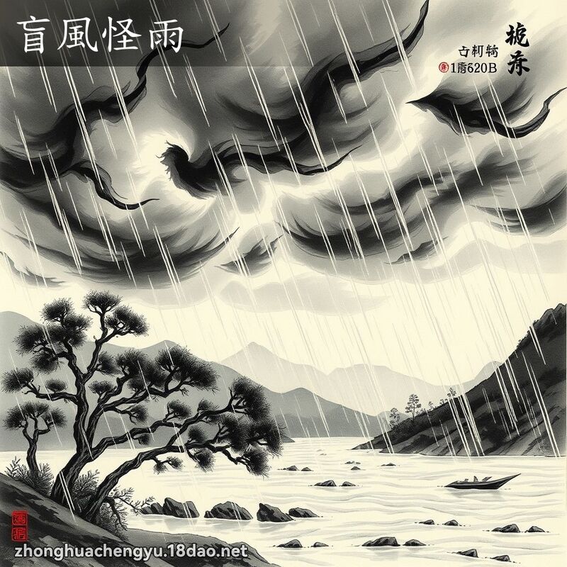 盲風怪雨 - 中華成語配圖
