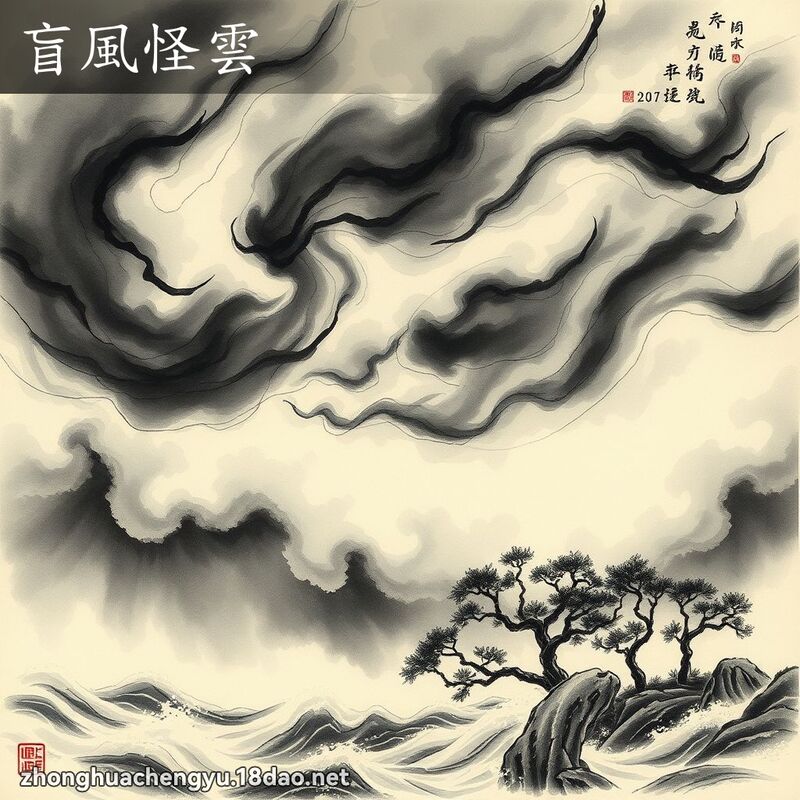 盲风怪云 - 中华成语配图