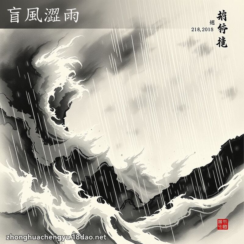 盲風澀雨 - 中華成語配圖